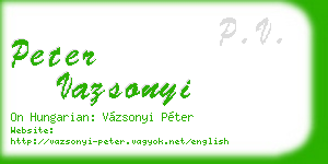 peter vazsonyi business card