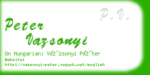 peter vazsonyi business card